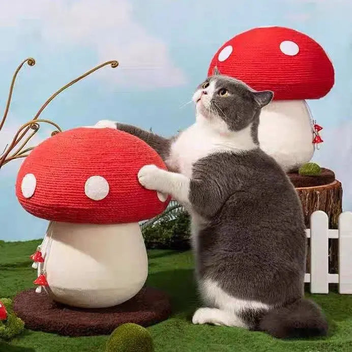 Red Mushroom Series Cat Sisal Scratcher Toy - Mewtie Boutique
