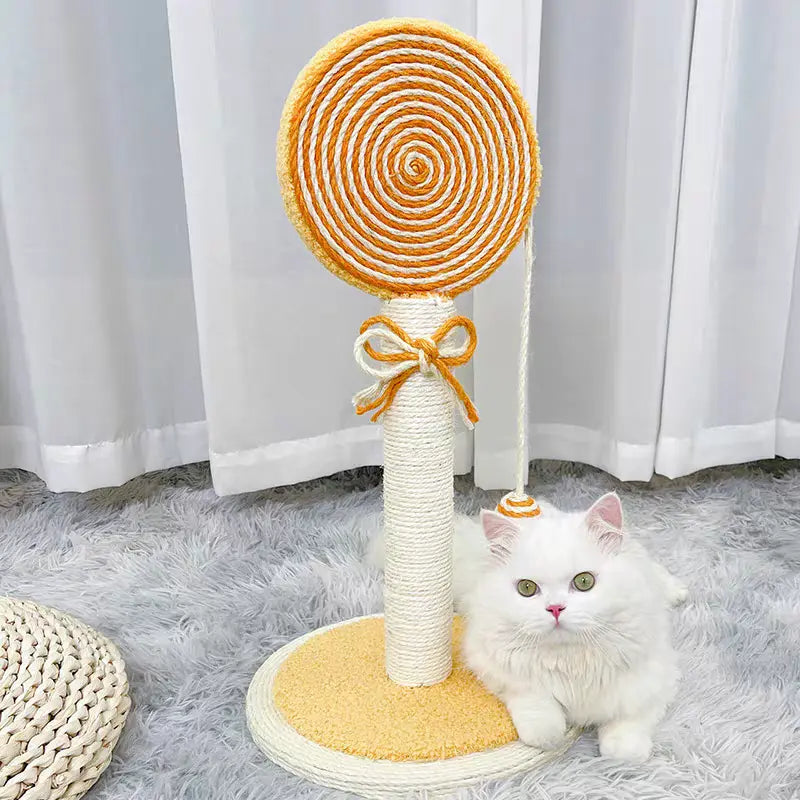 Sweet Orange Lollipop Scratch Post Mewtie Boutique