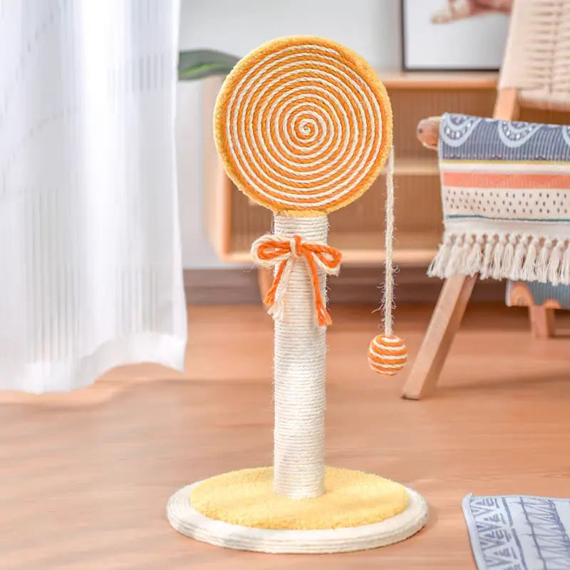 Sweet Orange Lollipop Scratch Post Mewtie Boutique